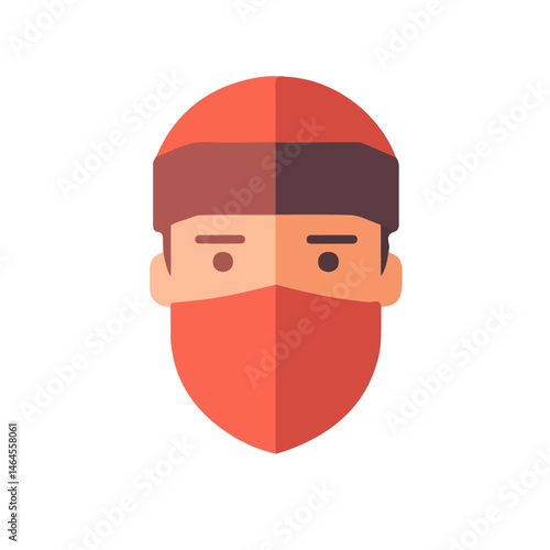Surgeon Mask 2D flat vector illustration, isolated on a white background.