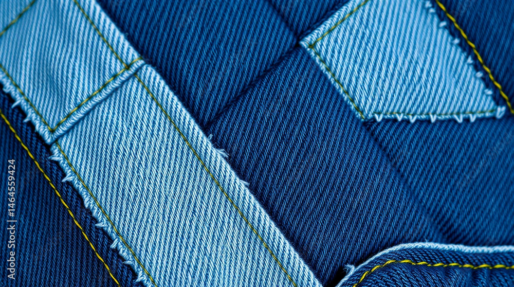 Blue textile artistry showcasing denim patchwork with subtle tonal variations Blue textile artistry showcasing denim patchwork with subtle tonal variations