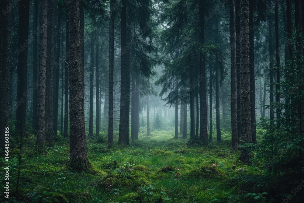 Fototapeta premium Misty forest path (3)