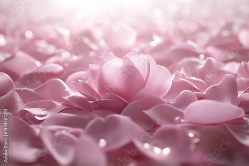 Delicate pink rose petals, soft focus, close-up view.