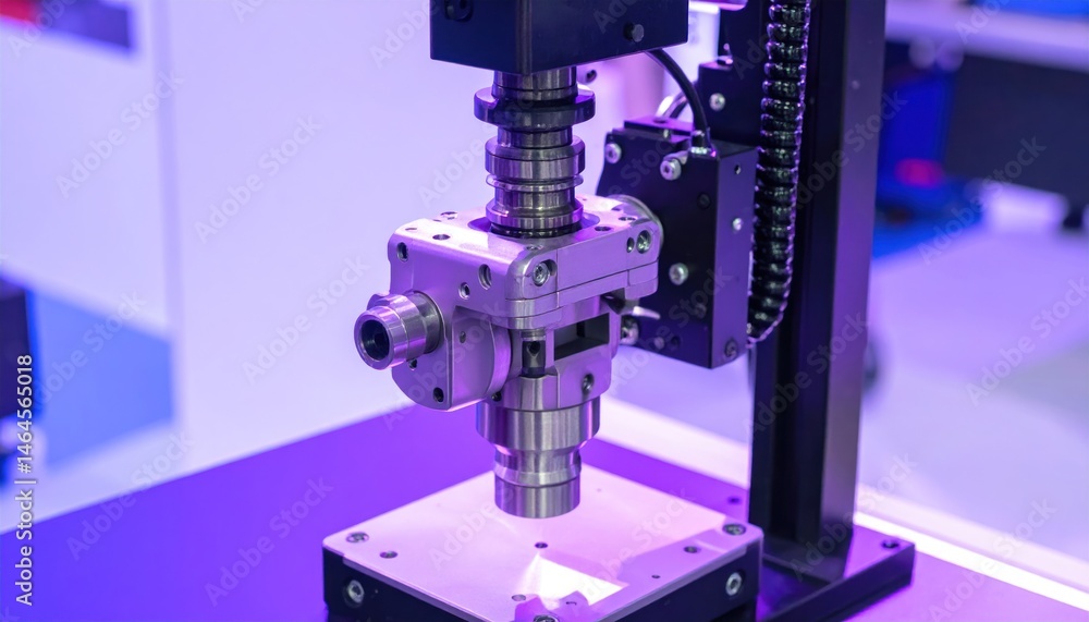 Fototapeta premium Industrial Machine Closeup in Bright Light