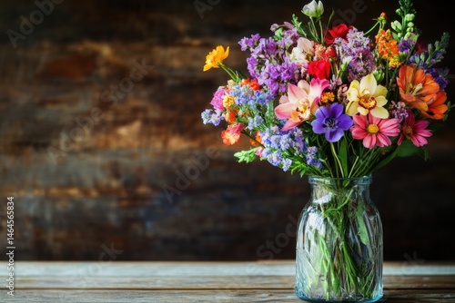 Wallpaper Mural Floral arrangement with pink and purple flowers Torontodigital.ca