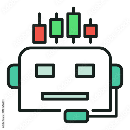 AI Trading Bot Head vector colored icon or design element