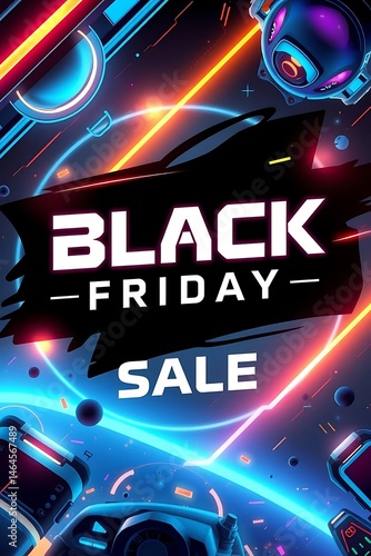 Black Friday Sale Neon Space.