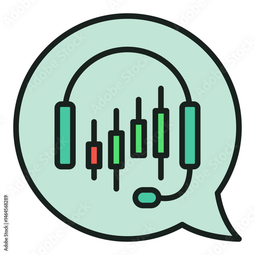 Automated Cryptocurrency Trading vector colored icon or sign