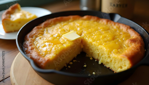 Skillet Cornbread with Buttery Slice