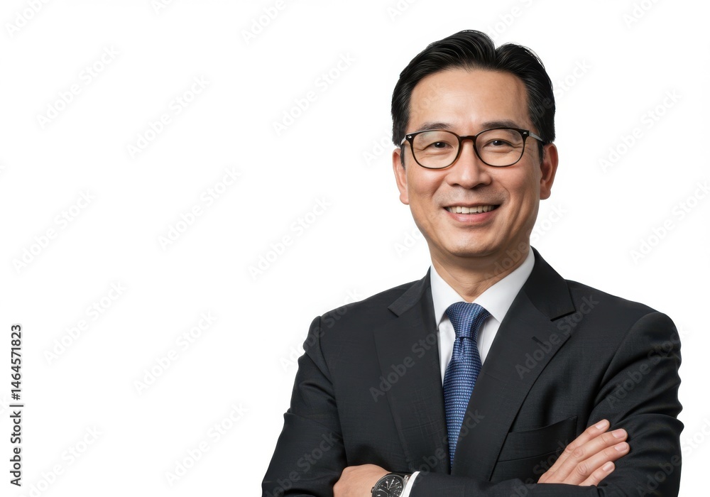 Portrait of smiling man with glasses and suit isolated on white background Portrait of smiling man with glasses and suit isolated on white background