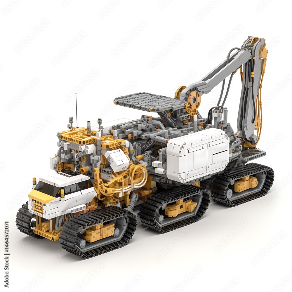 Fototapeta premium Futuristic tracked vehicle with engineering.
