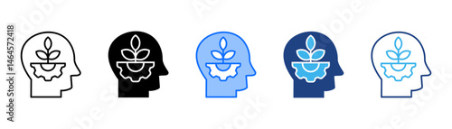 Growth Mindset Icon Set With Multiple Style Collection 