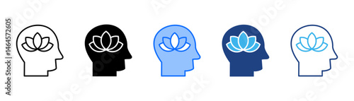 Mindfulness Icon Set With Multiple Style Collection 