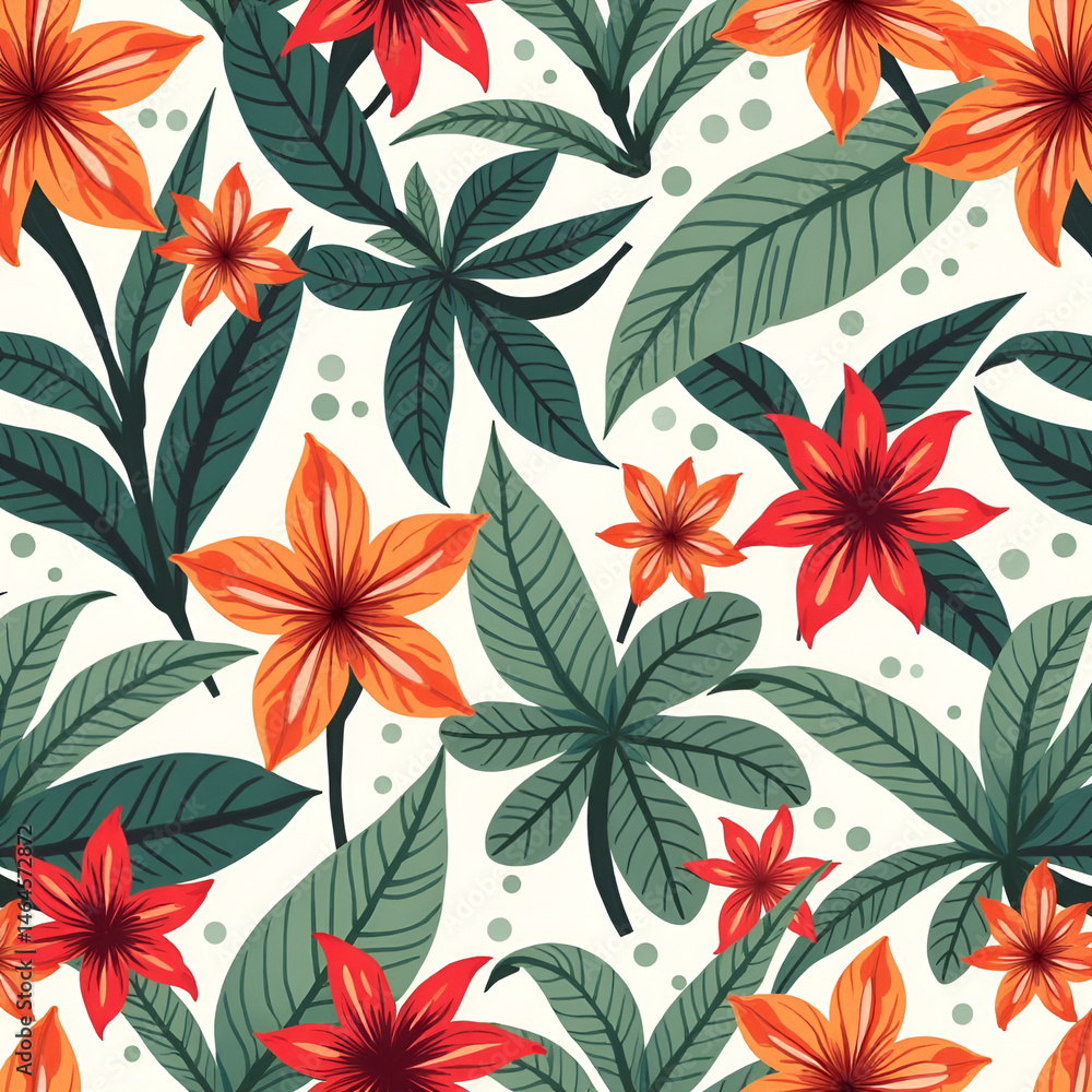Seamless texture flowers orange. seamless pattern with poppies, Floral pattern. Pretty flowers on a white background. Printing with small orange, red, and pink flowers. Seamless texture flowers orange. seamless pattern with poppies, Floral pattern. Pretty flowers on a white background. Printing with small orange, red, and pink flowers.