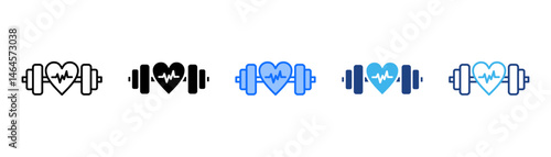 Health And Fitness Icon Set With Multiple Style Collection 
