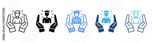 Mentoring Icon Set With Multiple Style Collection 