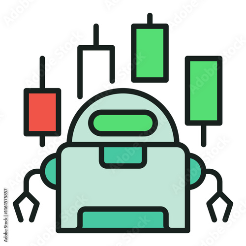 Crypto Trading Bot vector Automation Tools colored icon or symbol