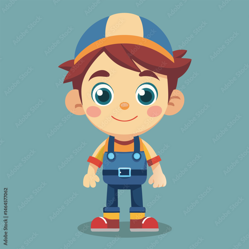 Adorable Cartoon Boy Illustration. Happy and Playful Kid Adorable Cartoon Boy Illustration. Happy and Playful Kid