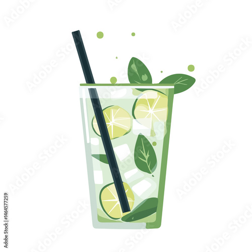 Margarita 2D flat vector illustration, isolated on a white background.