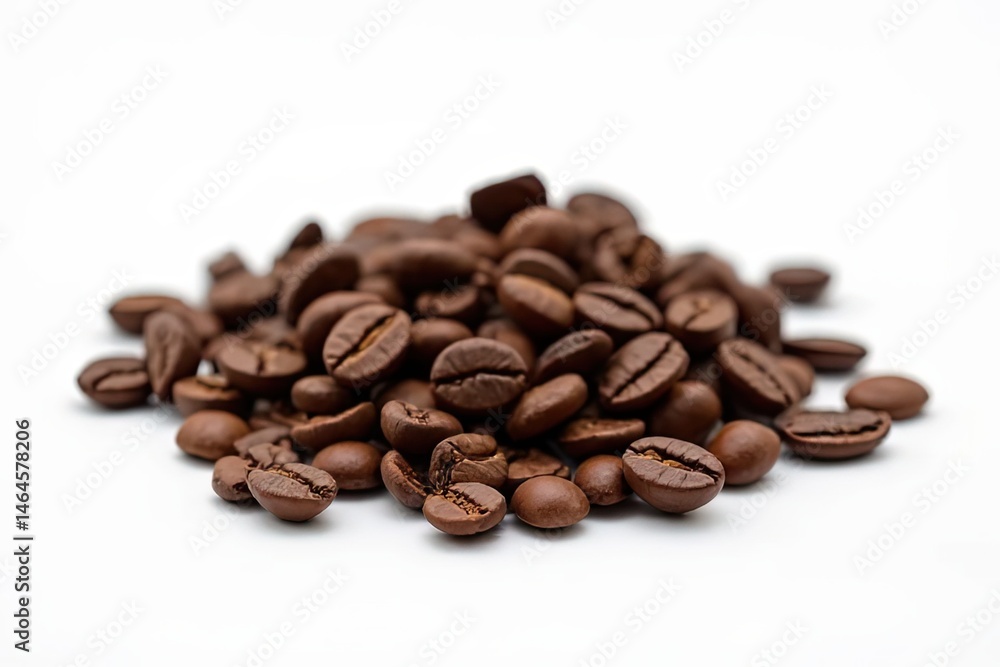 Obraz premium Coffee Grinds in White Backdrop