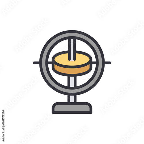 Abstract representation of a gyroscope, illustrating physics concepts and precision