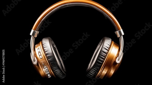 An elegant rendering of stylish headphones featuring brown accents, designed to blend aesthetics with premium sound quality, appealing to music enthusiasts.