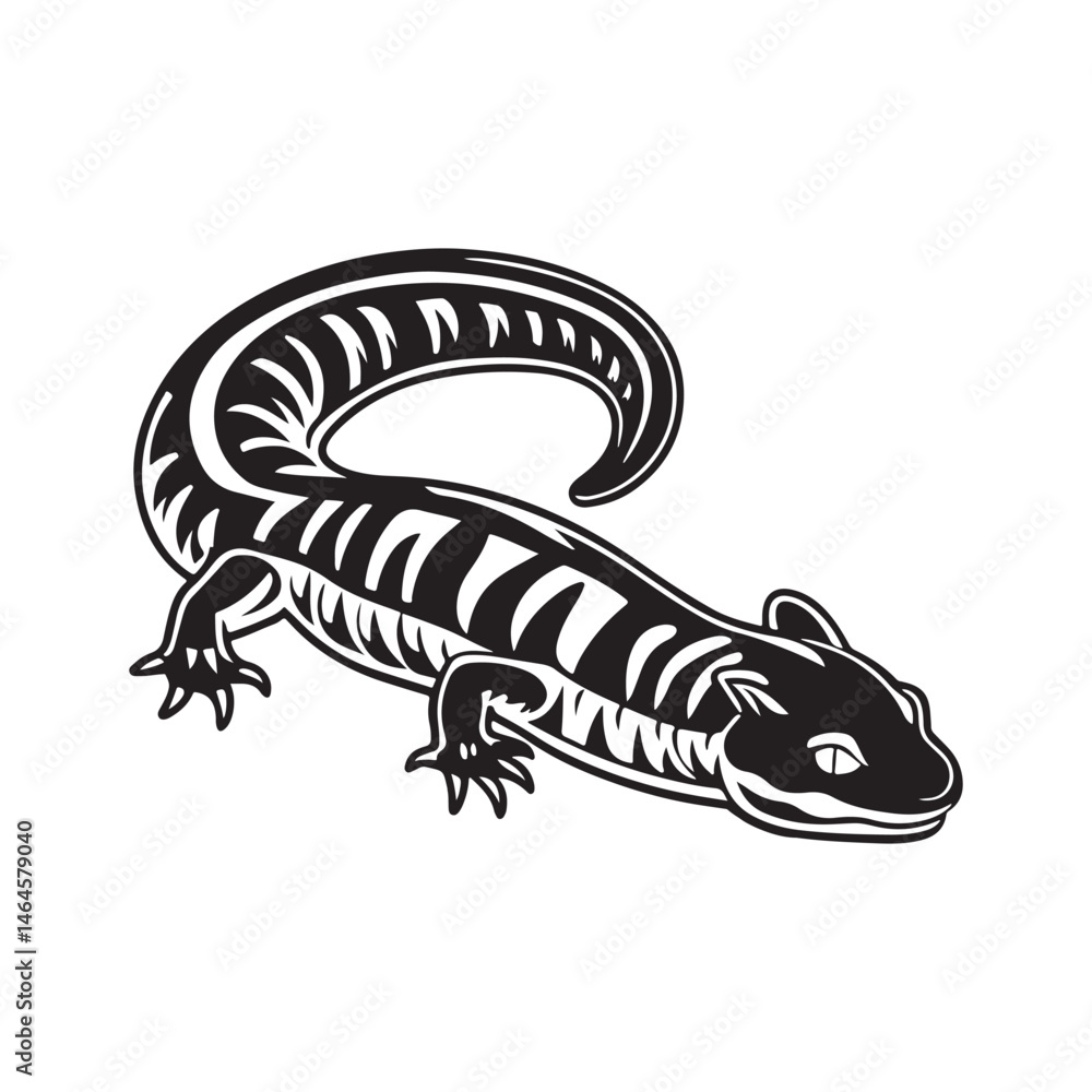 Naklejka premium tiger salamander vector art illustration