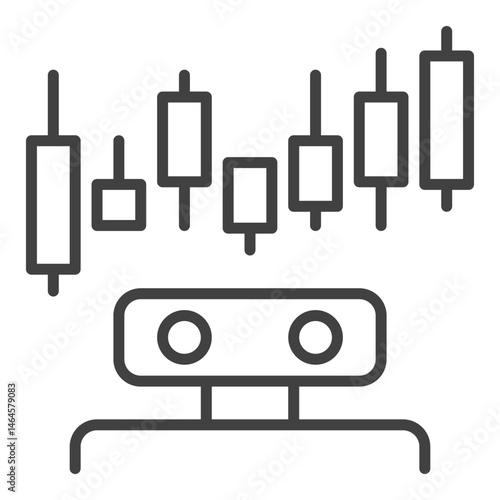 Trading Bot vector Automation Tools outline simple icon or design element