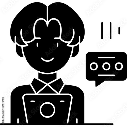 Help Message Icon Vector Element