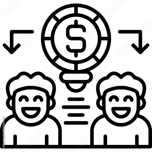 Earning Team Icon Vector Element