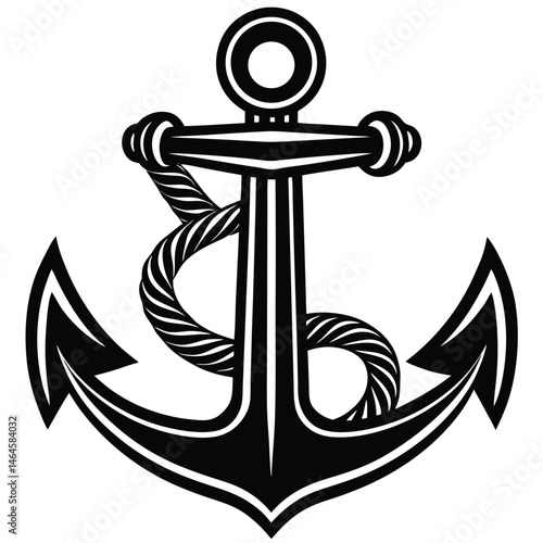 Bold Black Anchor With Curved Crossbar