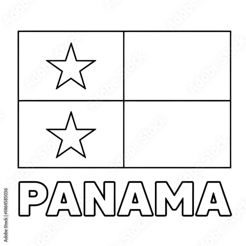 Panama flag coloring page line art 