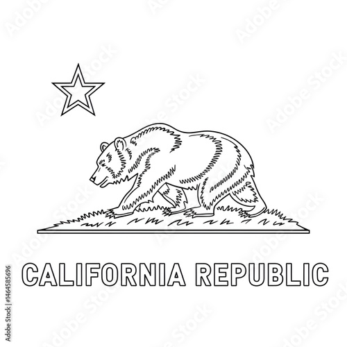 California republic flag coloring page 
