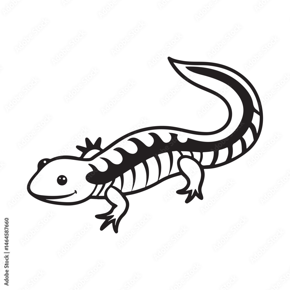 Naklejka premium tiger salamander vector art illustration