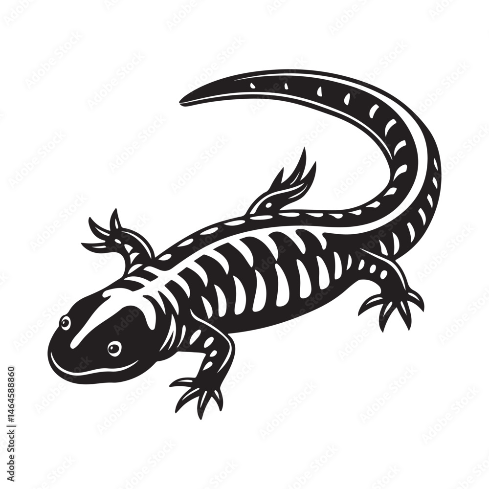 Naklejka premium tiger salamander vector art illustration