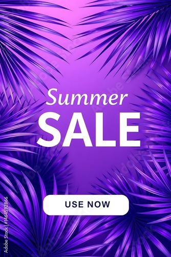Summer Sale Purple Palm Leaves.