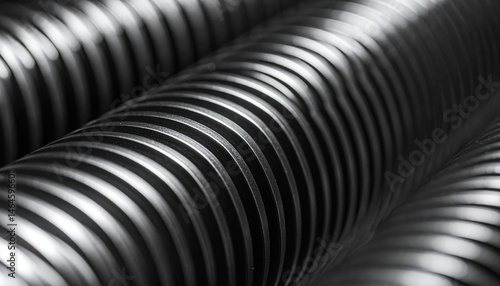 Corrugated Pipe Metallic Close Up