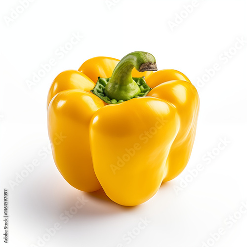 Fresh Yellow Bell Pepper Isolated on White Background