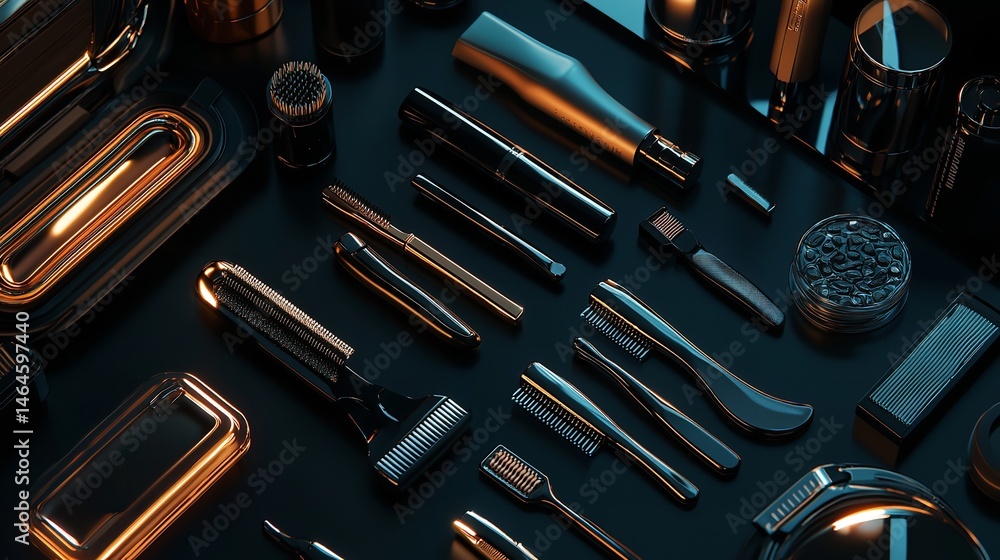 Fototapeta premium Men's Beauty and Health Concept-Various Shaving and Grooming Products.