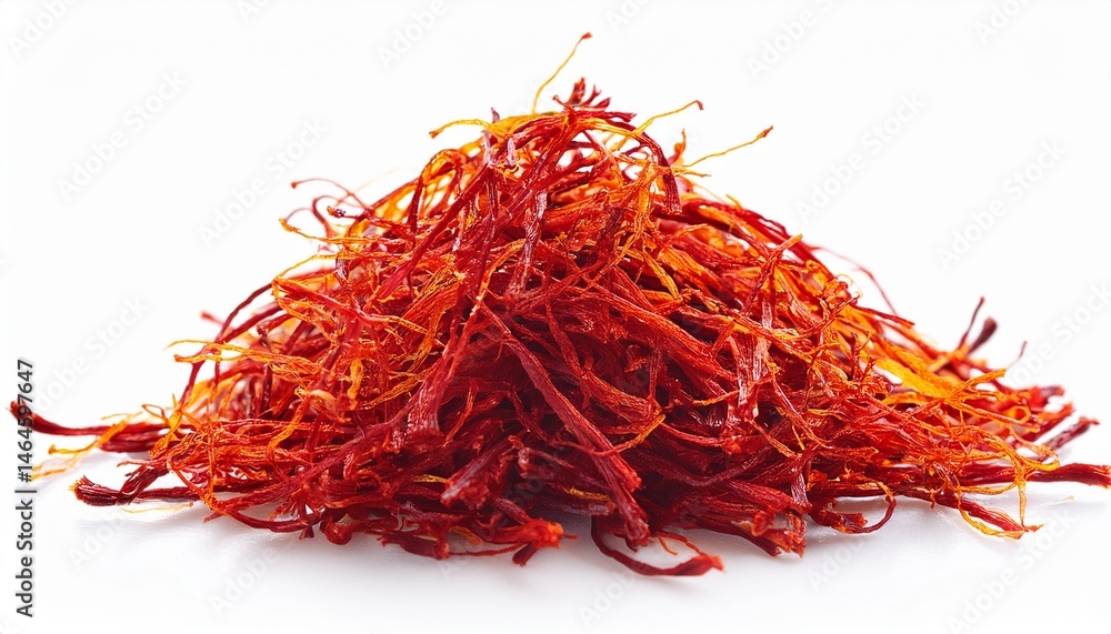 Naklejka premium saffron threads an isolated on white background