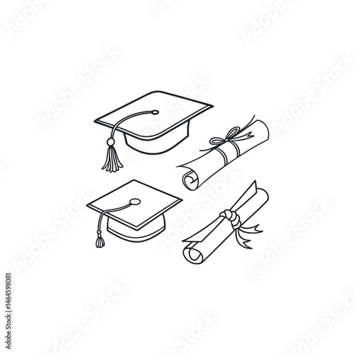 Graduation cap vector illustration on white background