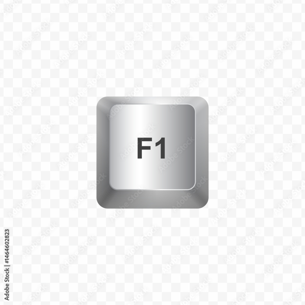 Keyboard Button, Vector illustration of F1 buuton on white color and transparent background Keyboard Button, Vector illustration of F1 buuton on white color and transparent background