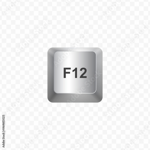 Keyboard Button, Vector illustration of F12 buuton on white color and transparent background