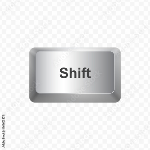 Keyboard Button, Vector illustration of Shift button on white colors and transparent background