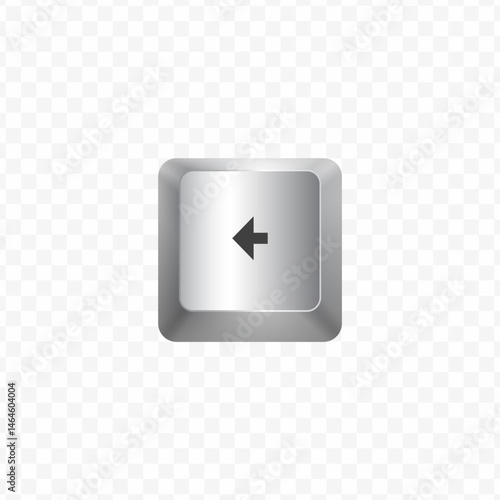 Keyboard Button, Vector illustration of Arrow left button on white colors and transparent background
