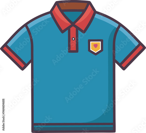 A high-quality Polo Shirt vector art illustration featuring clean lines, vibrant colors, and stylish design, perfect for digital or print use.