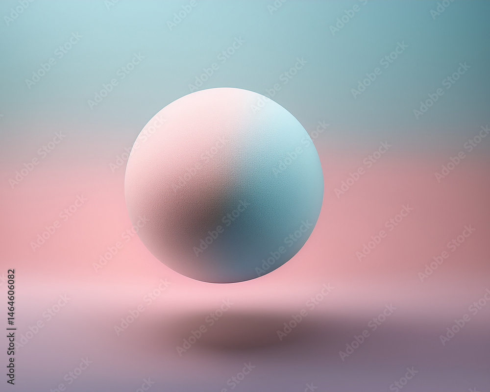 Ultra-realistic minimalist pastel sphere floating in the center, soft shadows on light gradient background Ultra-realistic minimalist pastel sphere floating in the center, soft shadows on light gradient background