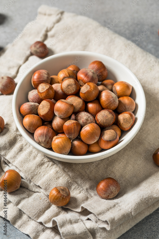 Obraz premium Organic Raw Dry Hazelnuts