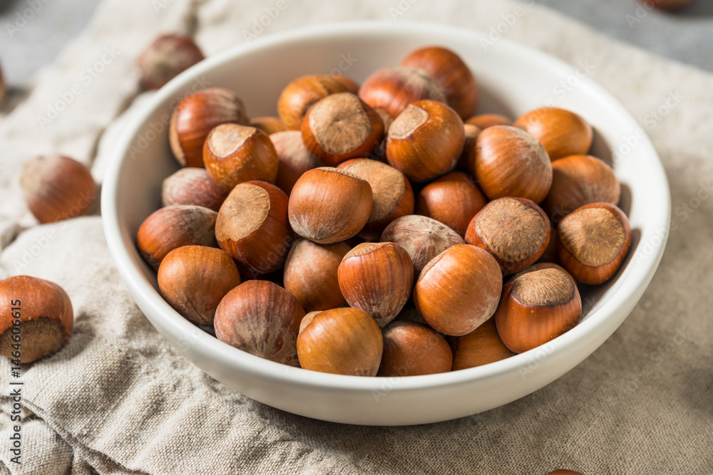 Fototapeta premium Organic Raw Dry Hazelnuts