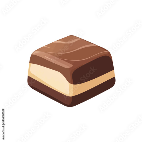 Praline 2D flat vector illustration, isolated on a white background.