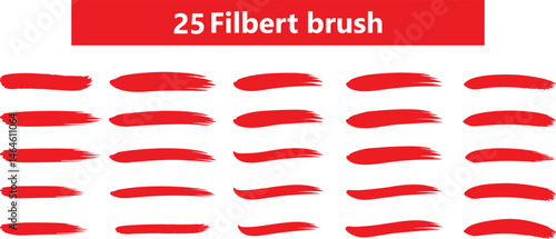 Vintage line vector brush strokes set. Red hand drawn stripes calligraphy brushstrokes set. Rough grunge thick paint line textures. Grungy sketchy rectangle text boxes collection