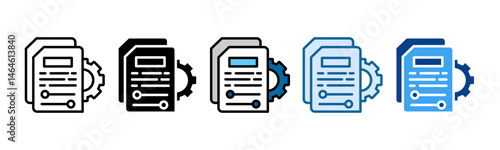 Document Control Icon Set Multiple Style Collection