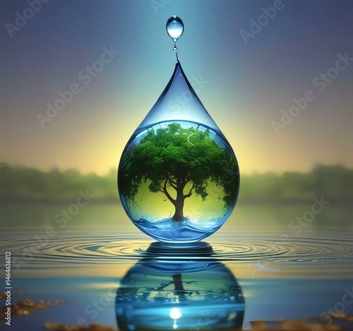 Wallpaper Mural Illustration of eco friendly water drop. Torontodigital.ca